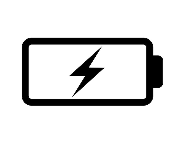 Symbol of rechargeable hearing aid battery charging.
